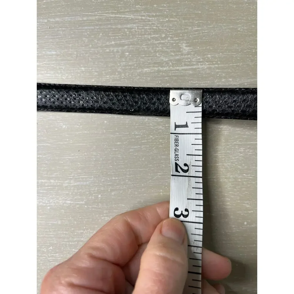 Vintage 80's Made in Taiwan Black Snakeskin Belt with Gold Clasp Closure